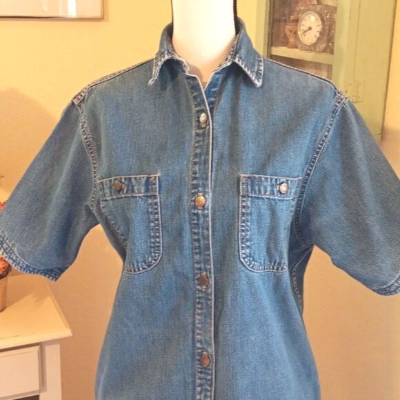 Vintage Calvin Klein Denim Dress. Coastal Cowgirl, Western - Picture 2 of 12